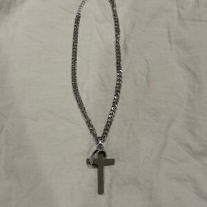 Sterling Silver Chain with Cross Unisex